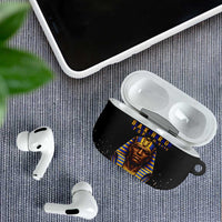 Taharqa AirPods Case with Black Pharaoh Portrait, 25th Dynasty of Egypt Text and Nubian-Inspired - Wonder Print Shop