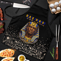 Taharqa Apron with Black Pharaoh Portrait, 25th Dynasty of Egypt Text and Nubian-Inspired - Wonder Print Shop