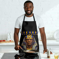Taharqa Apron with Black Pharaoh Portrait, 25th Dynasty of Egypt Text and Nubian-Inspired - Wonder Print Shop