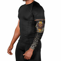 Taharqa Arm Sleeves with Black Pharaoh Portrait, 25th Dynasty of Egypt Text and Nubian-Inspired - Wonder Print Shop