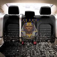 Taharqa Back Car Seat Cover with Black Pharaoh Portrait, 25th Dynasty of Egypt Text and Nubian-Inspired - Wonder Print Shop