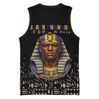 Taharqa Basketball Jersey with Black Pharaoh Portrait, 25th Dynasty of Egypt Text and Nubian-Inspired - Wonder Print Shop