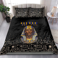 Taharqa Bedding Set with Black Pharaoh Portrait, 25th Dynasty of Egypt Text and Nubian-Inspired - Wonder Print Shop