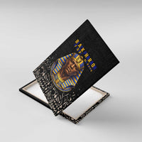 Taharqa Canvas Wall Art with Black Pharaoh Portrait, 25th Dynasty of Egypt Text and Nubian-Inspired - Wonder Print Shop