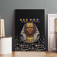 Taharqa Canvas Wall Art with Black Pharaoh Portrait, 25th Dynasty of Egypt Text and Nubian-Inspired - Wonder Print Shop