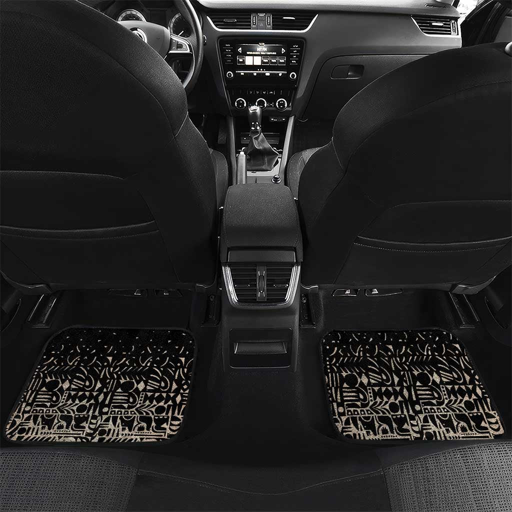 Taharqa Car Mats with Black Pharaoh Portrait, 25th Dynasty of Egypt Text and Nubian-Inspired - Wonder Print Shop