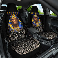 Taharqa Car Seat Cover with Black Pharaoh Portrait, 25th Dynasty of Egypt Text and Nubian-Inspired - Wonder Print Shop