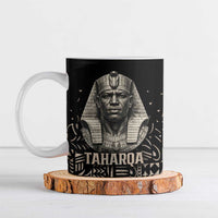 Taharqa Ceramic Mug with Black Pharaoh Portrait, 25th Dynasty of Egypt Text and Nubian-Inspired - Wonder Print Shop
