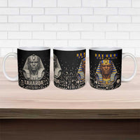 Taharqa Ceramic Mug with Black Pharaoh Portrait, 25th Dynasty of Egypt Text and Nubian-Inspired - Wonder Print Shop