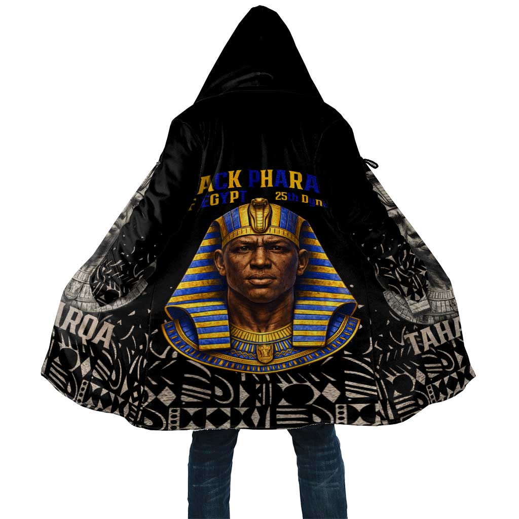 Taharqa Cloak with Black Pharaoh Portrait, 25th Dynasty of Egypt Text and Nubian-Inspired - Wonder Print Shop