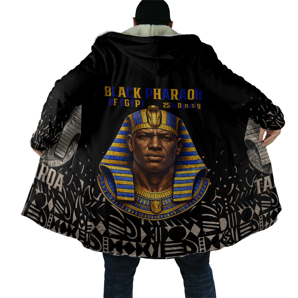 Taharqa Cloak with Black Pharaoh Portrait, 25th Dynasty of Egypt Text and Nubian-Inspired - Wonder Print Shop