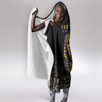 Taharqa Hooded Blanket with Black Pharaoh Portrait, 25th Dynasty of Egypt Text and Nubian-Inspired - Wonder Print Shop