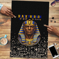 Taharqa Puzzle with Black Pharaoh Portrait, 25th Dynasty of Egypt Text and Nubian-Inspired - Wonder Print Shop