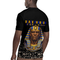 Taharqa Rugby Jersey with Black Pharaoh Portrait, 25th Dynasty of Egypt Text and Nubian-Inspired - Wonder Print Shop