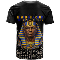 Taharqa T shirt with Black Pharaoh Portrait, 25th Dynasty of Egypt Text and Nubian-Inspired - Wonder Print Shop