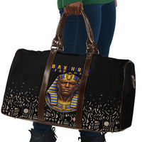 Taharqa Travel Bag with Black Pharaoh Portrait, 25th Dynasty of Egypt Text and Nubian-Inspired - Wonder Print Shop