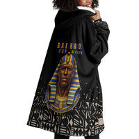 Taharqa Wearable Blanket Hoodie with Black Pharaoh Portrait, 25th Dynasty of Egypt Text and Nubian-Inspired - Wonder Print Shop