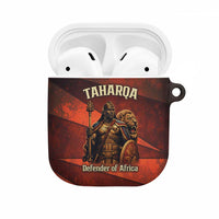 Taharqa AirPods Case with Warrior Portrait, Lion of Kush Title and Bold Red Defender of Africa - Wonder Print Shop