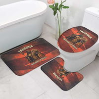 Taharqa Bathroom Set with Warrior Portrait, Lion of Kush Title and Bold Red Defender of Africa - Wonder Print Shop