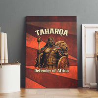Taharqa Canvas Wall Art with Warrior Portrait, Lion of Kush Title and Bold Red Defender of Africa - Wonder Print Shop