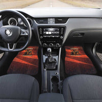 Taharqa Car Mats with Warrior Portrait, Lion of Kush Title and Bold Red Defender of Africa - Wonder Print Shop