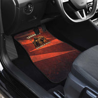Taharqa Car Mats with Warrior Portrait, Lion of Kush Title and Bold Red Defender of Africa - Wonder Print Shop