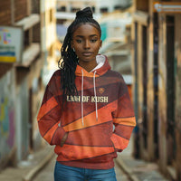 Taharqa Hoodie with Warrior Portrait, Lion of Kush Title and Bold Red Defender of Africa - Wonder Print Shop