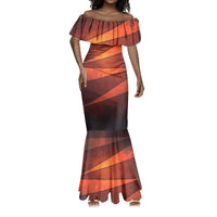 Taharqa Mermaid Dress with Warrior Portrait, Lion of Kush Title and Bold Red Defender of Africa - Wonder Print Shop