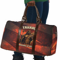 Taharqa Travel Bag with Warrior Portrait, Lion of Kush Title and Bold Red Defender of Africa - Wonder Print Shop