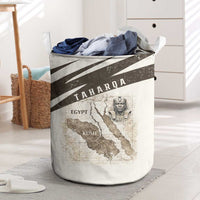 Taharqa Laundry Basket with Ancient Map Illustration, King of Two Lands Title and Kush Egypt Temple - Wonder Print Shop