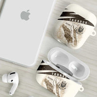 Taharqa AirPods Case with Ancient Map Illustration, King of Two Lands Title and Kush Egypt Temple - Wonder Print Shop