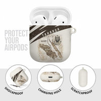 Taharqa AirPods Case with Ancient Map Illustration, King of Two Lands Title and Kush Egypt Temple - Wonder Print Shop