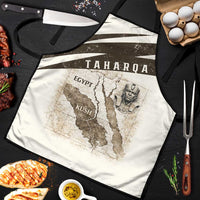 Taharqa Apron with Ancient Map Illustration, King of Two Lands Title and Kush Egypt Temple - Wonder Print Shop