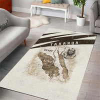 Taharqa Area Rug with Ancient Map Illustration, King of Two Lands Title and Kush Egypt Temple - Wonder Print Shop