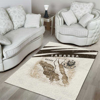 Taharqa Area Rug with Ancient Map Illustration, King of Two Lands Title and Kush Egypt Temple - Wonder Print Shop