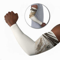 Taharqa Arm Sleeves with Ancient Map Illustration, King of Two Lands Title and Kush Egypt Temple - Wonder Print Shop