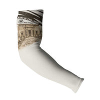 Taharqa Arm Sleeves with Ancient Map Illustration, King of Two Lands Title and Kush Egypt Temple - Wonder Print Shop