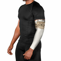 Taharqa Arm Sleeves with Ancient Map Illustration, King of Two Lands Title and Kush Egypt Temple - Wonder Print Shop