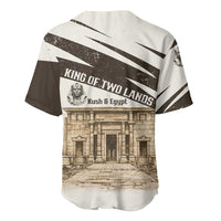 Taharqa Baseball Jersey with Ancient Map Illustration, King of Two Lands Title and Kush Egypt Temple - Wonder Print Shop