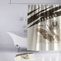 Taharqa Bathroom Set with Ancient Map Illustration, King of Two Lands Title and Kush Egypt Temple - Wonder Print Shop