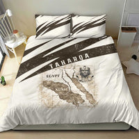 Taharqa Bedding Set with Ancient Map Illustration, King of Two Lands Title and Kush Egypt Temple - Wonder Print Shop