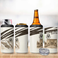 Taharqa 4 in 1 Can Cooler Tumbler with Ancient Map Illustration, King of Two Lands Title and Kush Egypt Temple - Wonder Print Shop