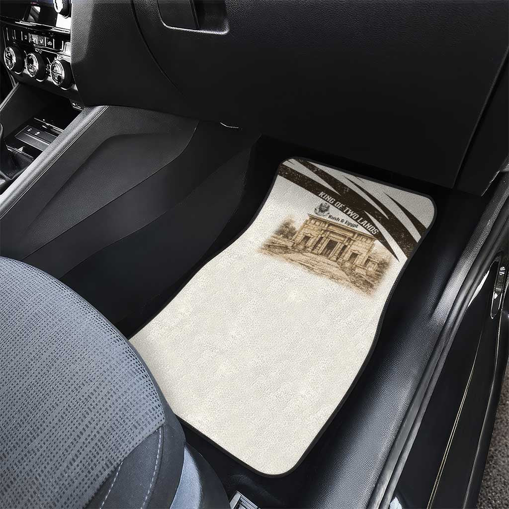 Taharqa Car Mats with Ancient Map Illustration, King of Two Lands Title and Kush Egypt Temple - Wonder Print Shop