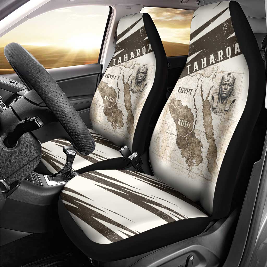 Taharqa Car Seat Cover with Ancient Map Illustration, King of Two Lands Title and Kush Egypt Temple - Wonder Print Shop