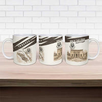 Taharqa Ceramic Mug with Ancient Map Illustration, King of Two Lands Title and Kush Egypt Temple - Wonder Print Shop