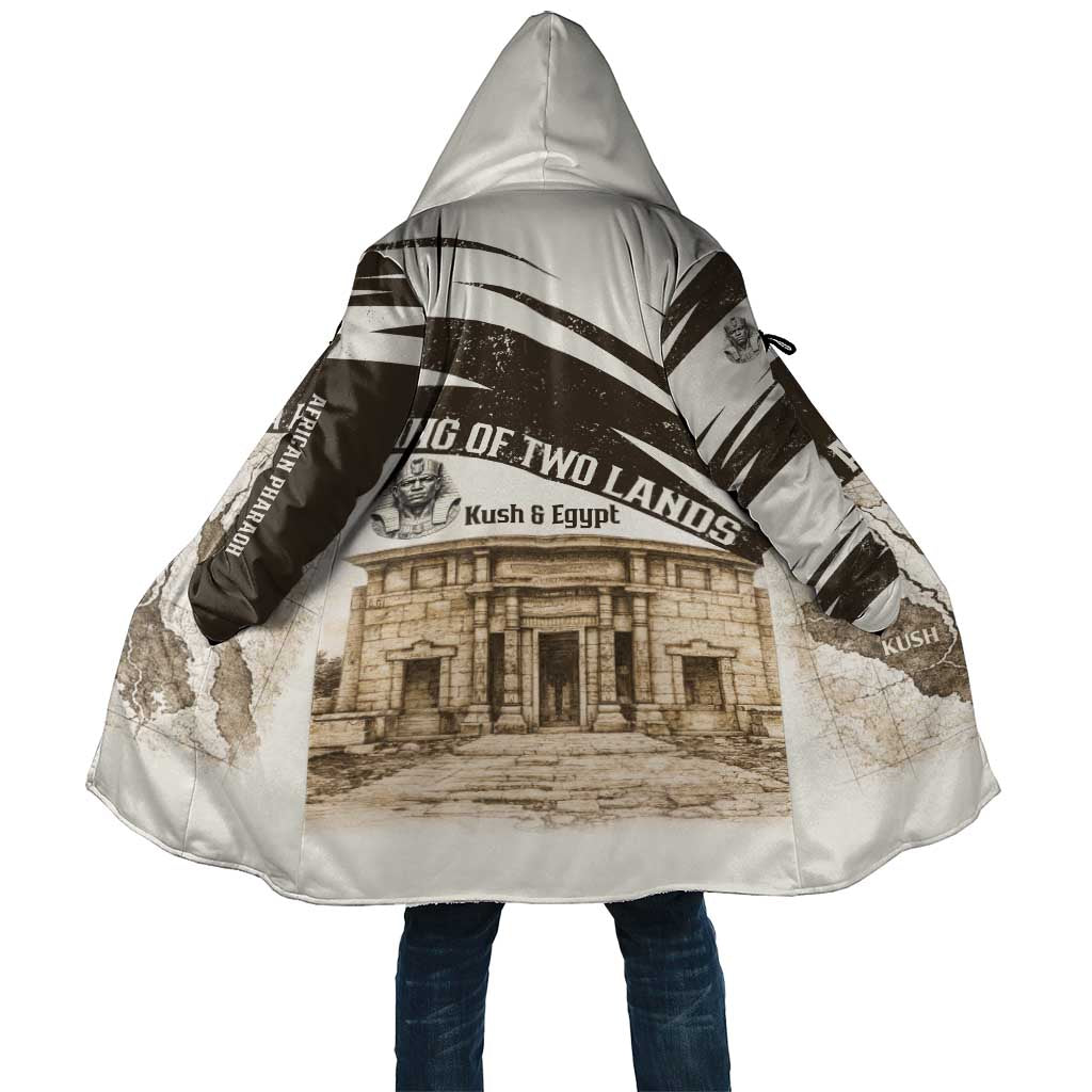 Taharqa Cloak with Ancient Map Illustration, King of Two Lands Title and Kush Egypt Temple - Wonder Print Shop