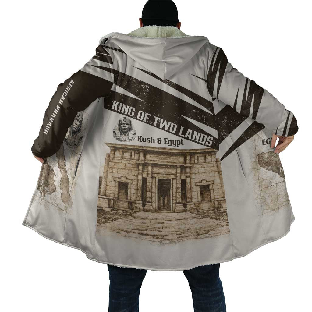 Taharqa Cloak with Ancient Map Illustration, King of Two Lands Title and Kush Egypt Temple - Wonder Print Shop