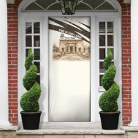 Taharqa Door Cover with Ancient Map Illustration, King of Two Lands Title and Kush Egypt Temple - Wonder Print Shop