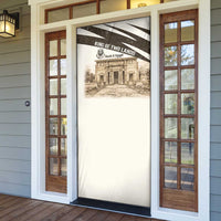 Taharqa Door Cover with Ancient Map Illustration, King of Two Lands Title and Kush Egypt Temple - Wonder Print Shop