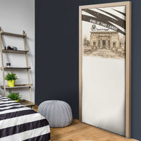 Taharqa Door Cover with Ancient Map Illustration, King of Two Lands Title and Kush Egypt Temple - Wonder Print Shop
